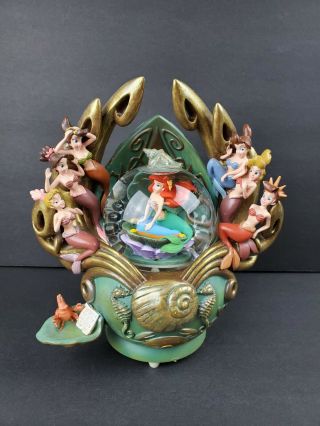 Disney The Little Mermaid Daughters Of Triton Snowglobe Music Figurine Rare Htf