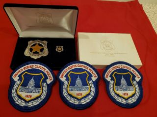 U.  S.  Capitol Police 175th Anniversary Commemorative Badge,  Pin & 3 Patches