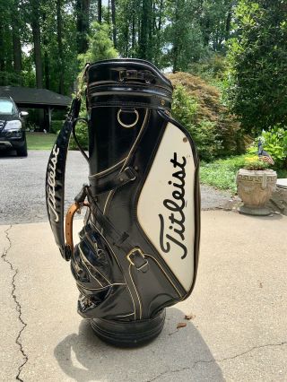 Vintage Titleist Leather Tour Staff Bag,  1980s Leather,  Made In The Usa