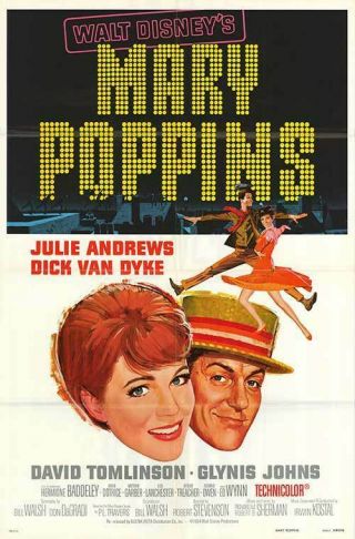 Mary Poppins 27x41 Disney One Sheet Movie Poster Julie Andrews