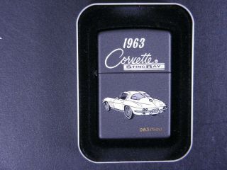 Zippo Lighter 1963 Corvette In Tin Limited Edition 083/500 Nos