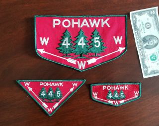 Boy Scout Oa Pohawk Lodge 445 Flap,  Pie,  Jacket Patch - Order Of The Arrow - Ia - Ne