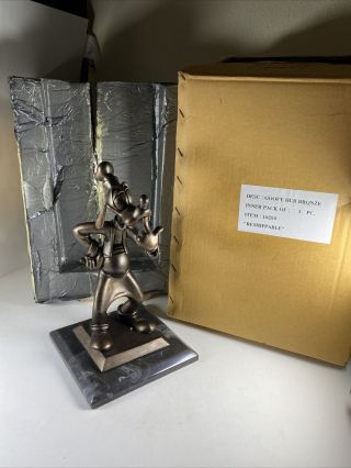 Disney Bronze Colored Goofy Statue Extremely Rare 1990 