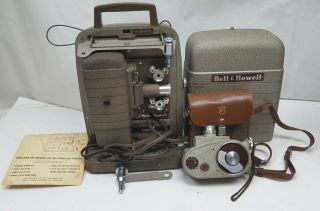 Vintage Bell & Howell 253 - A Movie Film Projector 8mm/ With 8mm 134 Camera Bundle