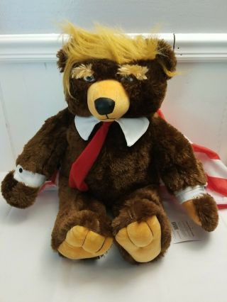 Trumpy Bear Deluxe 22 " Plush W/ American Flag Cape Blanket Cape With Tag
