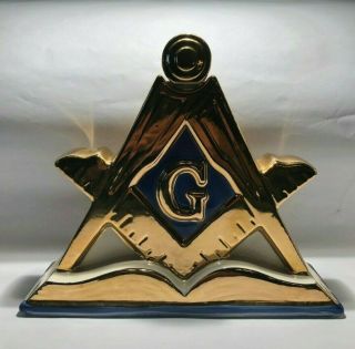 Vintage Masonic Freemason 1971 Whiskey Decanter (empty) Good Cork - -