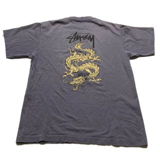 Vintage Stussy Dragon Black T Shirt Men Supreme Box Logo Vtg Rare 1990s Made Usa