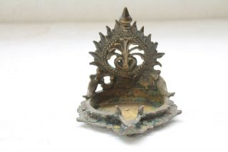 Antique Brass Bronze Hindu Diya Oil Lamp Kamatchi Lakshmi Vilakku Deepam Nh5120