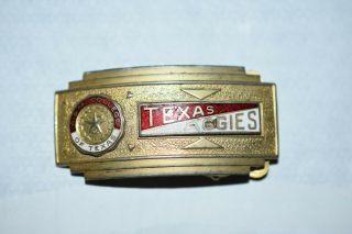 Old Vintage Texas A&m Brass Enamel Aggies College University Kinney Belt Buckle