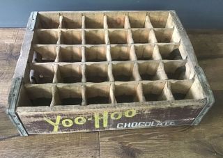 Vintage Yoohoo Yoo Hoo Wood Crate Chocolate Drink Advertising Sign 1962 Nj