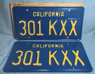 Matching 1974 California License Plates 301 Kxx Envelope