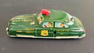Vintage Marx Dick Tracy Tin Litho Squad Car | 11 " | Box | 1949