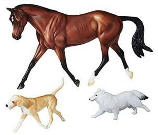 Breyer Protocol Horse And Dogs Set Of 3 Models Nib Strapless Mold