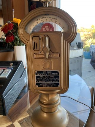 Vintage Pom Duncan Miller Parking Meter Lamp For 5 & 10 Cent Coins With Key