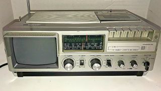 Vintage 1984 Unisonic Xl - 929 Portable Television Tv - Radio - Cassette Recorder Deck