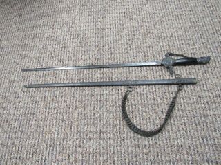 Early 1900’s Knights Of Pythias Sword With Hangers And Chains