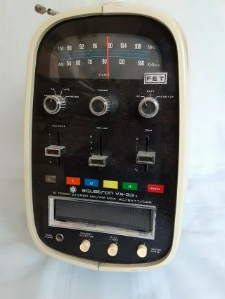 Vintage " Egg " Brother Aquatron Vx - 33a Am/fm 8 Track Tape Player