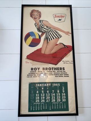 Vintage 1965 John Schilling Pin Up Calendar Sinclair Oil/gas Advertisement