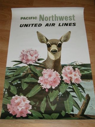 United Airlines Poster Pacific Northwest Stan Galli