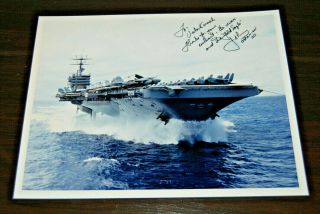Us Navy Usn Aircraft Carrier Uss Carl Vinson (cvn 70) 10 X 8 Signed Photograph