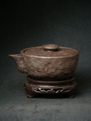 Vintage Japanese Banko - Ware Tea Pot Unglazed Pottery Kyusu Sencha Artist Signed
