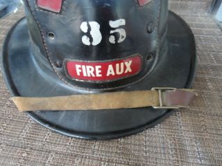 Vintage 1940 ' s Yonkers N.  Y Fire Aux Fireman ' s Firefighting Helmet MSA Skullgard 2