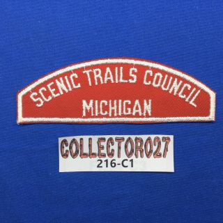 Boy Scout Rws Scenic Trails Council Michigan Red & White Full Strip