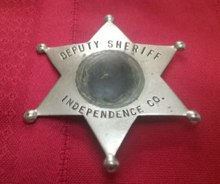 Ca 1930s Independence Co.  Arkansas Deputy Sheriff 6 - Point Star Badge