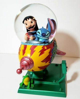 Rare Disney Lilo And Stitch Space Adventure Space Ship Snow Globe