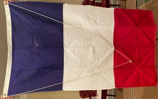 Vintage French Defiance 100 Cotton Red,  White,  Blue Flag France 60 " X34 "