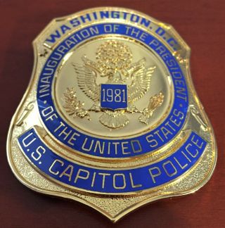 Ronald Reagan 1981 Inaugural Badge U.  S.  Capitol Police Uscp U.  S.  C.  P.