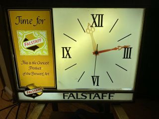 Very Rare Falstaff Beer Clock Lighted 1960 