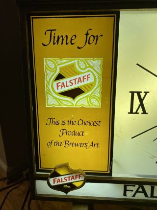 Very Rare Falstaff Beer clock lighted 1960 ' s vintage St Louis MO mid cen 3