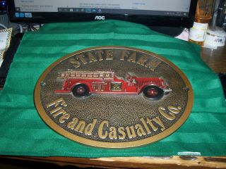 State Farm Fire And Casualty Insurance Metal Plaque 11 " 1/4