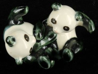 Antique Playful Panda Pr Chinese Export Famille Rose Porcelain Figurine C1900