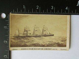 1860 ' s British White Star Line steam ship advertising cdv photograph 4