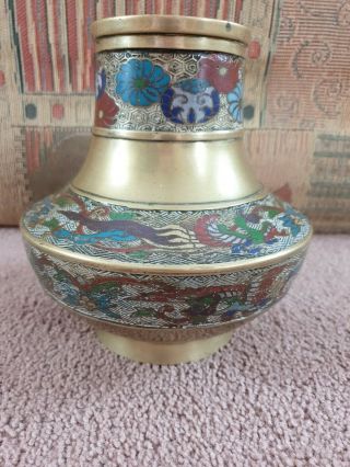 Chinese Ming Dynasty Style Cloisonne Vase Rare