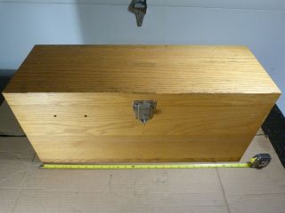 Very Large Lufkin Vintage Wooden Box W/key Saginaw,  Mi Machinist Micrometer Tool