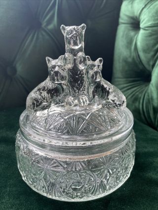Vintage Glass Scotty Dog Scottish Terrier￼ Candy Dish Container Bowl Rare