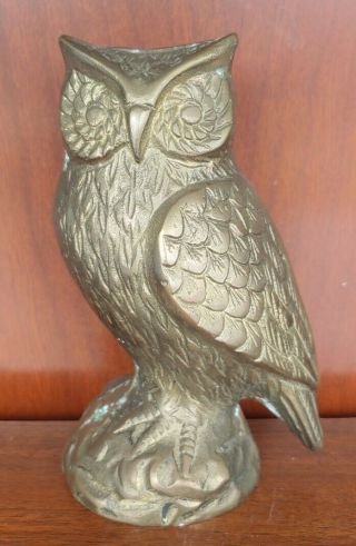Old Vintage Brass Owl Figure Figurine