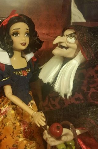 Disney Store Fairytale Designer Doll Snow White & Old Witch Hag Le 1620 In Hand