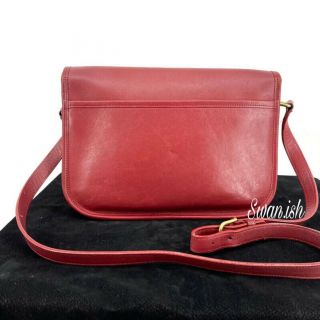 Vintage Coach Red Leather City Bag Crossbody Saddlebag 2