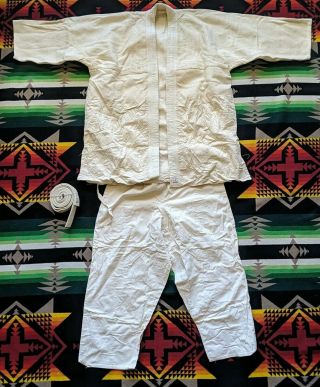 Vtg Judo Kodokan Martial Arts Gi Uniform Jacket Pants Belt Japan 50s 60s