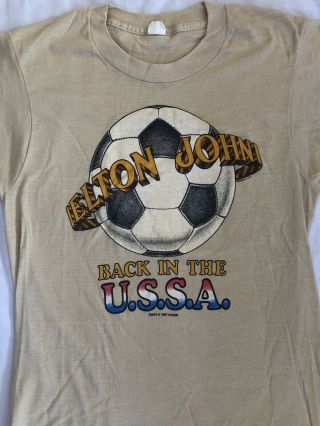 Vintage 70’s Elton John Back In The Usa Concert Tour Shirt T - Shirt Gay 1979 Sz M
