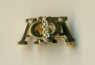 Alpha Phi Alpha Gold Fill Kryptonite Pearl Fraternity Pin Badge Dartmouth - Wow