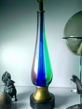 Vintage 50s 60s Murano Arr Glass Italian Table Lamp Venini Mid Century Modern