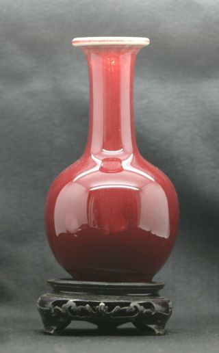 Incredibly Antique Chinese Sang De Boeuf Ox Blood Porcelain Vase Signed C1920s