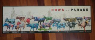 Cows On Parade Poster 12 " X 39 " Chicago 1999