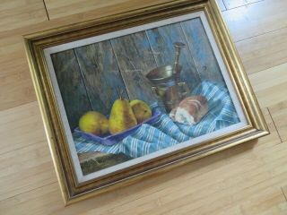 REALISTIC MODERN acrylic Painting Framed art Signed canvas vintage art 3