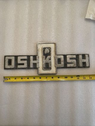 Oshkosh Fire Apparatus Chrome Fire Truck Name Plate - Emblem